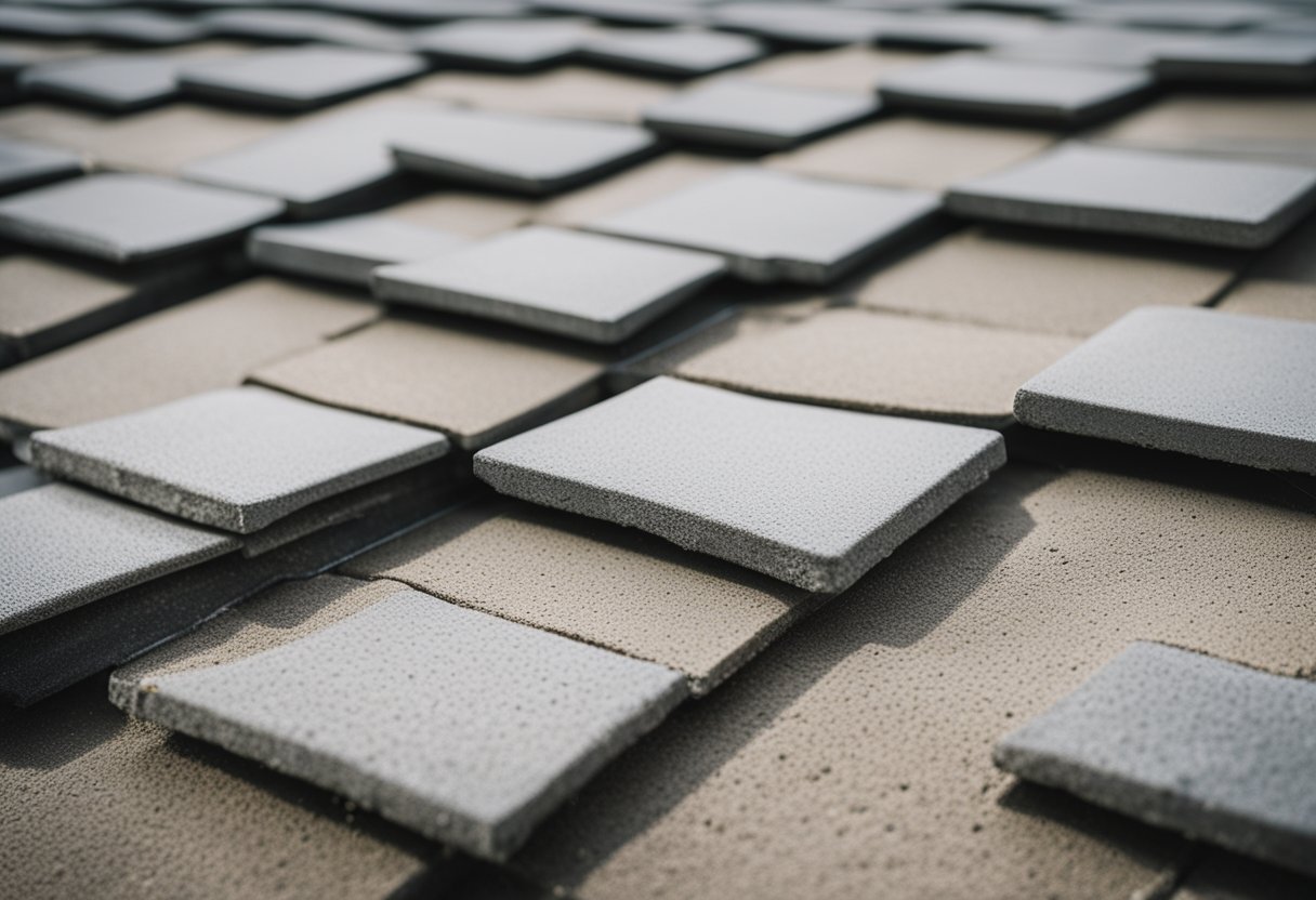 A concrete roof with a membrane layer